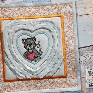 Baby Heart 6 Chenille QB - Fits a 6x6&quot;, 7x7&quot;, 8x8&quot; & 10x10&quot; Hoop - Machine Embroidery Designs