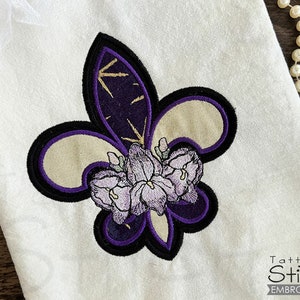 FLEUR De Lis EMBROIDERY  - Fleur De Lis, Mardi Gras - Downloadable Machine Embroidery - Light Fill Stitch