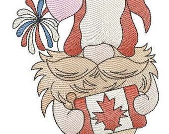 CANADA Day GNOME EMBROIDERY - Canadian, Canada, Canada Day, Gnomes -  Fits a 4x4, 5x7 & 6x10" Hoop - Machine Embroidery Designs