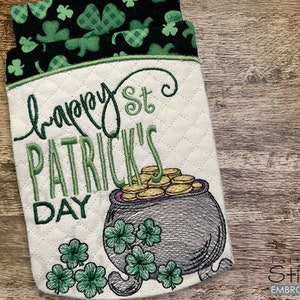 Happy ST. PATRICK'S Day FLAG Embroidery - St. Patrick's Day, Irish, Garden Flag, Embroidery, Gifting- Downloadable Machine Embroidery
