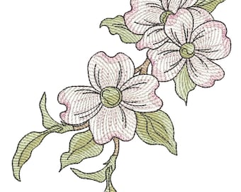 NORTH CAROLINA - DOGWOOD - Sewing, Crafting, Embroidery, Gifting - Downloadable Machine Embroidery