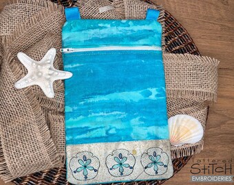 SAND DOLLAR Zipper Bag - Sewing, Crafting, Embroidery, Gifting  - Downloadable Machine Embroidery