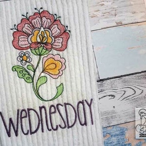 Jacobean - Wednesday - Fits into a 4x4&quot; & 5x7&quot; Hoop - Instant Downloadable Machine Embroidery