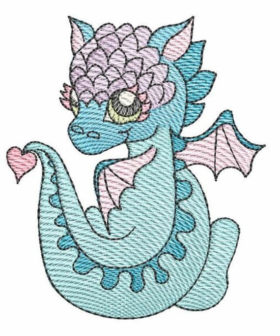 BABY DRAGON 7 EMBROIDERY Baby Embroidery Dragons Mythical Etsy
