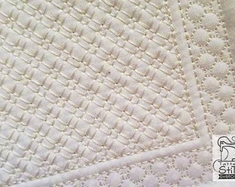 QUILT BLOCK EMBROIDERY Background #2 (Background Only) - Fits a 5x5", 6x6", 7x7" & 8x8" Hoop - Machine Embroidery Designs