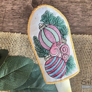 ORNAMENTS - Pot Handle SLEEVE Embroidery - CHRISTMAS - Fits a 5x7&quot; Hoop - Machine Embroidery Designs