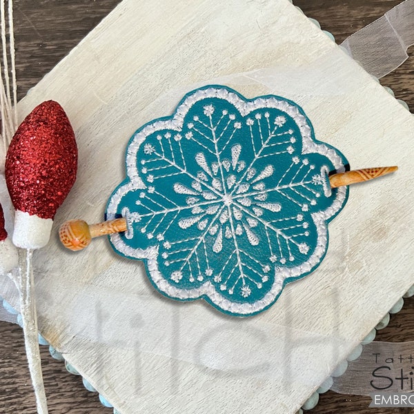 SNOWFLAKE HAIR BUN Bling - Sewing, Crafting, Embroidery, Gifting  - Downloadable Machine Embroidery