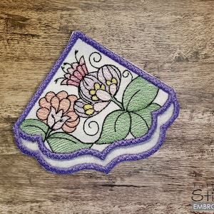 JACOBEAN CORNER BOOKMARKS - Embroidery  - Book Lover, Spring, Books, Floral - Downloadable Machine Embroidery - Light Fill Stitch