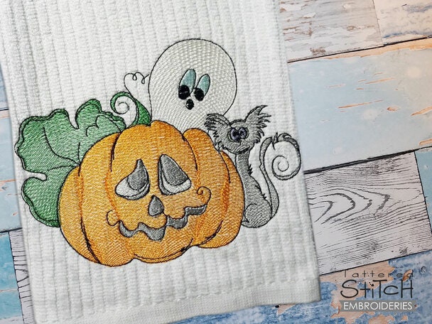 HALLOWEEN FRIENDS - Fits a 4x4, 5x7 & 8x8" Hoop - Machine Embroidery Designs