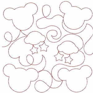 BEARS and STARS Edge to Edge QUILT Block - baby - Passend für einen 4x4&quot;, 5x5&quot; 6x6&quot;, 7x7&quot;, 8x8&quot; & 10x10&quot; Hoop - Maschinenstickerei Designs