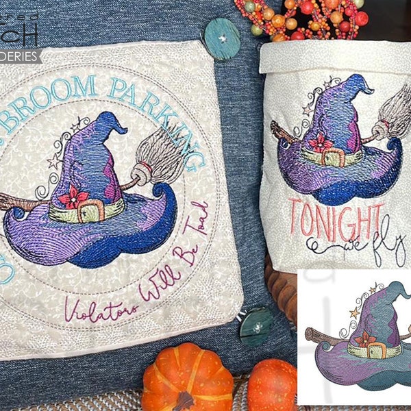 WITCHES BROOM BUNDLE - Sewing, Crafting, Embroidery, Gifting - Downloadable Machine Embroidery