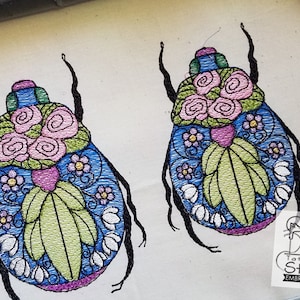 Escarabajo de vitral - Diseño de bordado a máquina