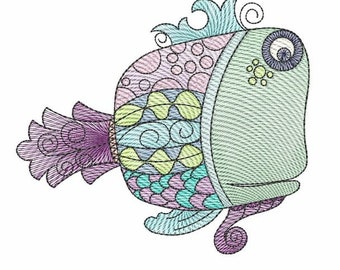 GUPPY FISH EMBROIDERY (Fish Only - No Background)- Fits a 4x4", 5x7" and 8x8" Hoop - Machine Embroidery Designs