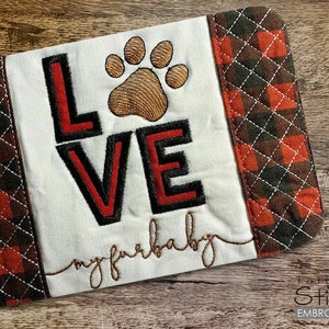 LOVE My FURBABY COASTER /Trivet - Pet Lover, Trivet, Coaster, Dog Lover, Dogs- Machine Embroidery Designs