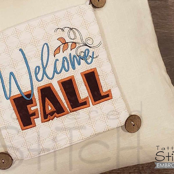 WELCOME FALL INTERCHANGEABLE Pillow Cover - Sewing, Crafting, Embroidery, Gifting - Downloadable Machine Embroidery