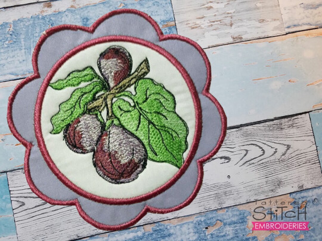 FIGS EMBROIDERY COASTER Fits a 5x7 Hoop Instant Etsy Australia
