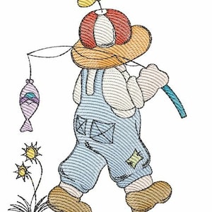 Sunbonnet Sam 5 - Fits a 4x4&quot; 5x7&quot; & 6x10&quot; Hoop - Machine Embroidery Designs