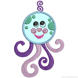 Baby Octopus Applique - Machine Embroidery Design
