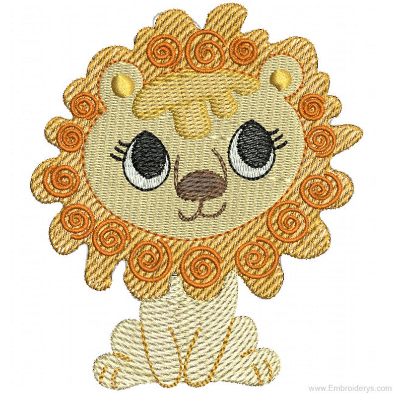 Baby lion machine embroidery design 5x7 hoop instant  etsy