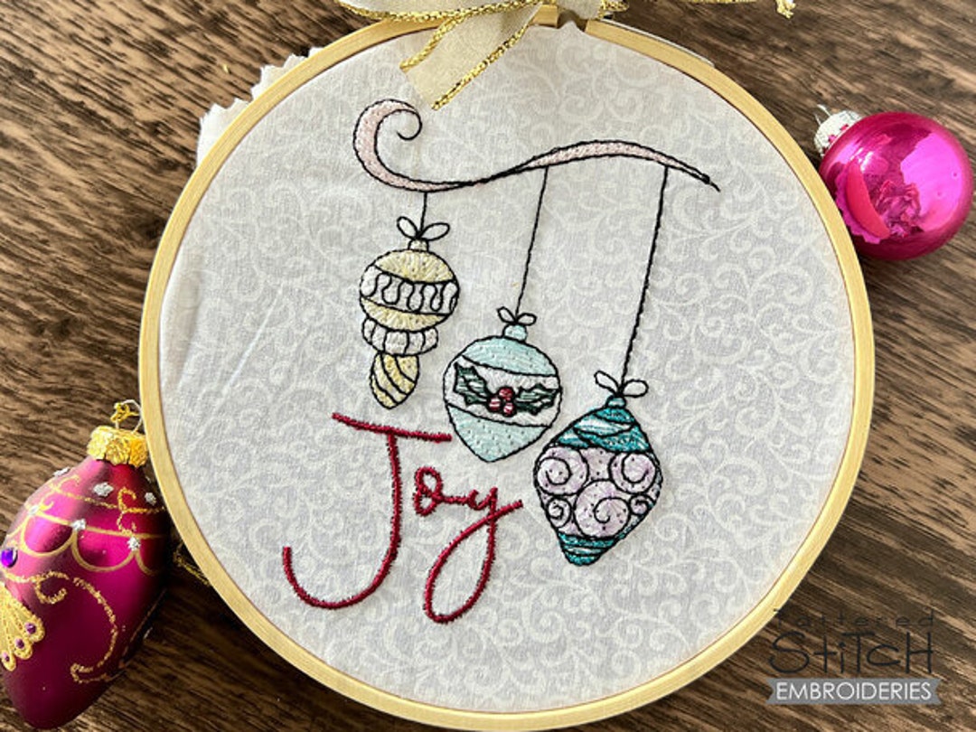 Joy - Holiday Gift Card Holder - Fits a 4x4 Hoop - Instant Downloadable  Machine Embroidery - Light Fill Stitch