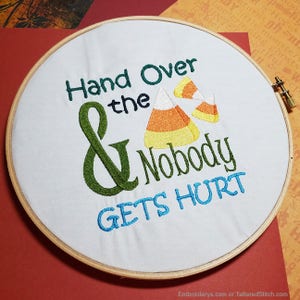 Hand Over the Candy Corns - Machine Embroidery Design