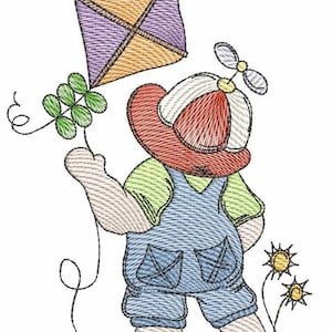 Sunbonnet Sam 4 - Fits a 4x4&quot; 5x7&quot; & 6x10&quot; Hoop - Machine Embroidery Designs