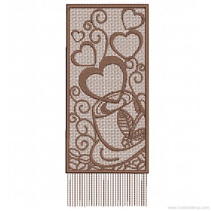 Coffee BOOKMARK EMBROIDERY - Free Standing LACE - Machine Embroidery Design