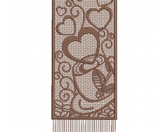 Coffee BOOKMARK EMBROIDERY - Free Standing LACE - Machine Embroidery Design