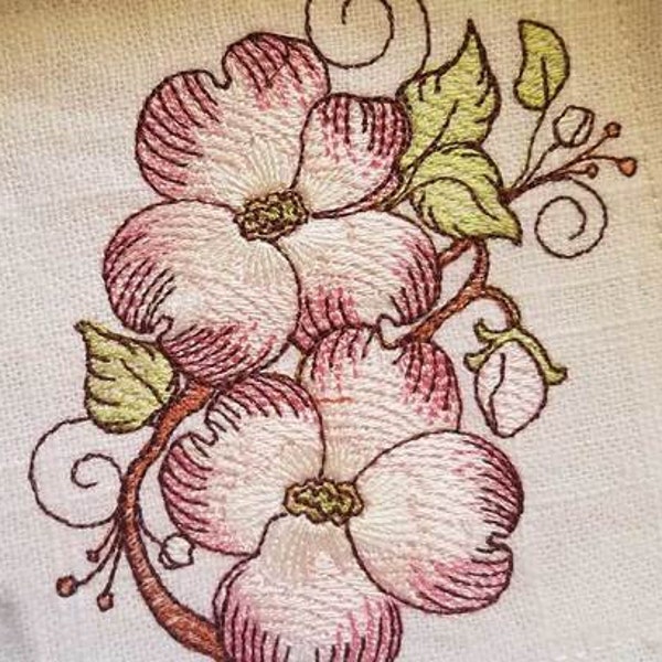 DOGWOOD FLOWER Cluster EMBROIDERY (Flowers Only - No Background)- Fits a 4x4", 5x7" and 8x8" Hoop - Machine Embroidery Designs