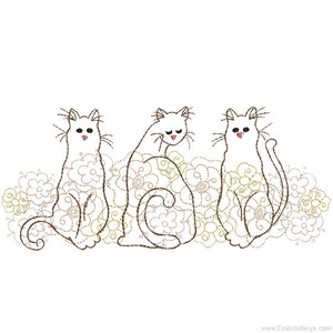 Tre Kitty bordo - macchina ricamo Design