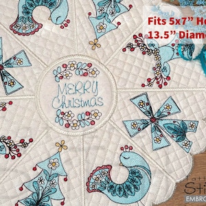 5X7 DUTCH CHRISTMAS CIRCULAR Placemat - Sewing, Crafting, Embroidery, Gifting - Downloadable Machine Embroidery