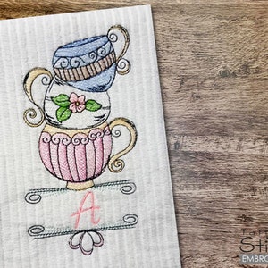 TEACUPS ABC'S Bundle - A through Z - Machine Embroidery Designs