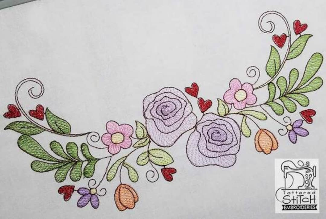 SPRING FLORAL Swag EMBROIDERY - Flowers - Flourish - Flowers