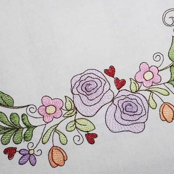 SPRING FLORAL Swag EMBROIDERY - Flowers - Flourish - Flowers - Machine Embroidery Designs