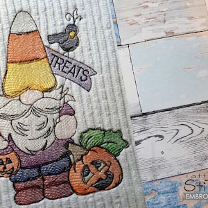 HALLOWEEN TREATS GNOME - Fits a 4x4, 5x7 & 6x10&quot; Hoop - Machine Embroidery Designs