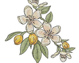 FLORIDA - ORANGENBLÜTEN - Nähen, Basteln, Sticken, Schenken - Downloadbare Maschinenstickerei