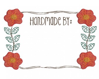 POPPIES QUILT LABEL Embroidery - Machine Embroidery Design