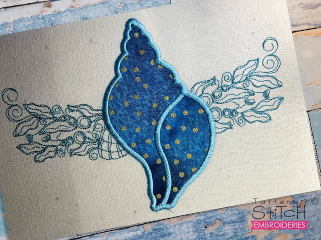 CONCH SHELL APPLIQUE - Fits a 5x7, 6x10, and 8x12