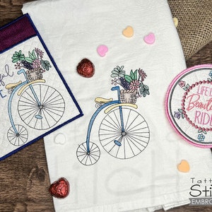 PENNY FARTHING BICYCLE BundleEmbroidery - Vintage, Pot Holder, Coaster,Cycling - Instant Downloadable Machine Embroidery - Light Fill Stitch