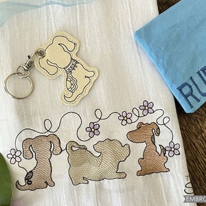 DOGS- Embroidery Bundle - Coaster, Charm, Dogs, Ruff, Dog Lover, Border- Downloadable Machine Embroidery - Light Fill Stitch