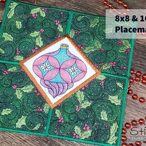 8x8, 10x10 ORNAMENT SQUARE PLACEMAT  - Sewing, Crafting, Embroidery, Gifting - Downloadable Machine Embroidery