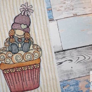 Cupcake Gnome - Fits a 4x4&quot;, 5x7&quot; & 8x8&quot; Hoop - Machine Embroidery Designs