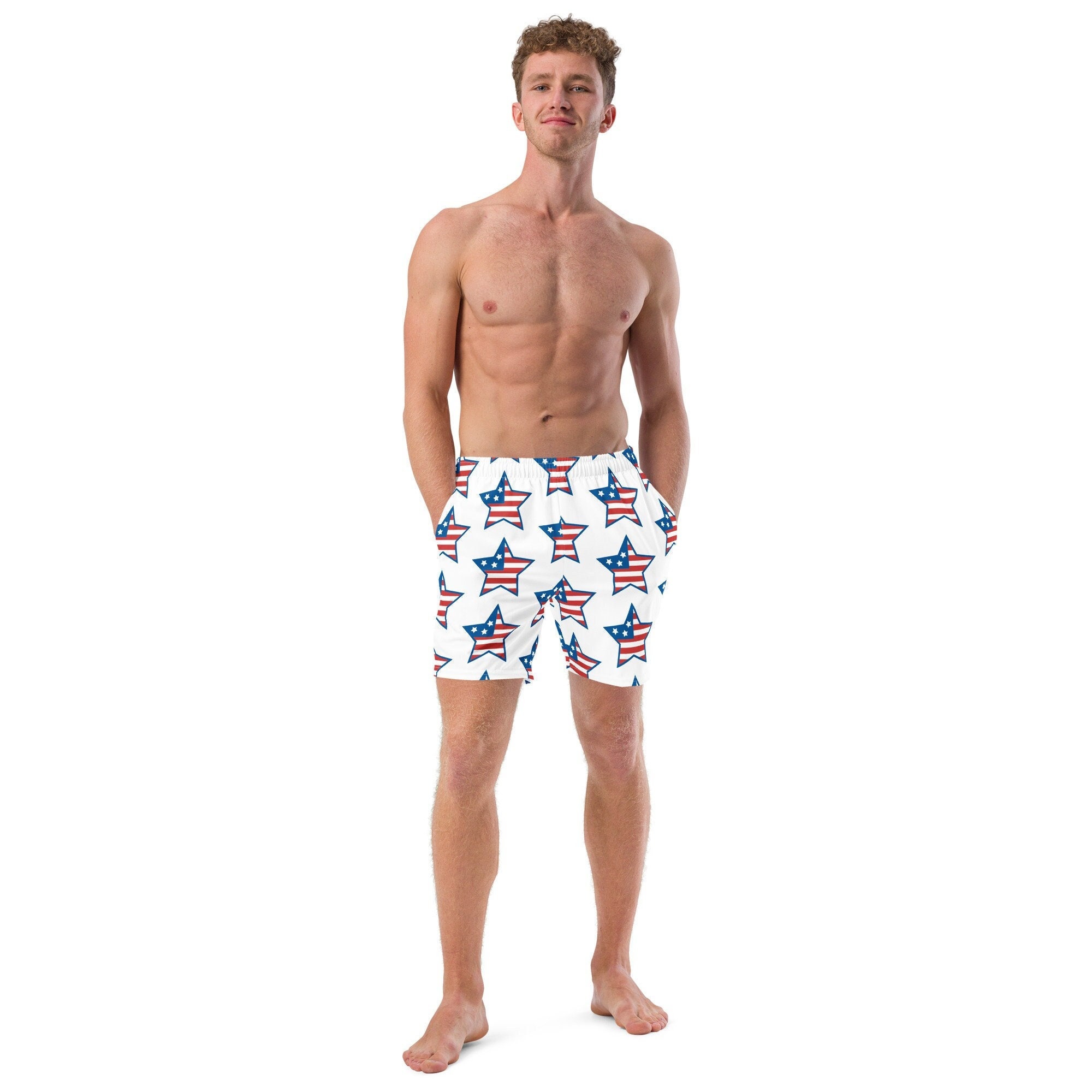 American Flag Stars Men's Swim Trunks - Etsy