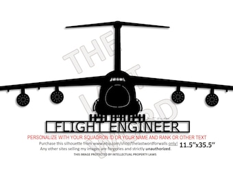 C-5 Galaxy Aircraft with Gear Down - FLIGHT ENGINEER Wall Art - Large