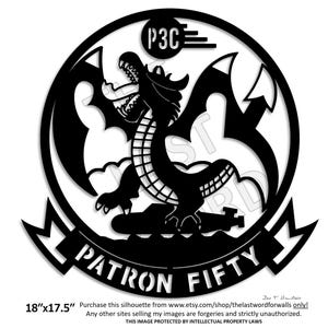 VP-50 Blue Dragons Insignia Silhouette - "Patron Fifty"