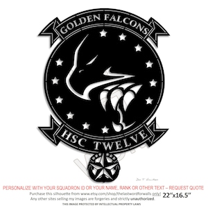 HSC-12 Insignia with the Command at Sea (CAS) Insignia - "World Famous Golden Falcons"