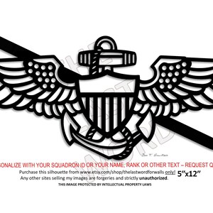Tailhook Naval Aviator Wings Silhouette - you earned it...display it!