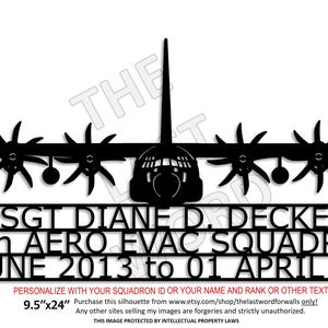 C-130 Hercules - 8-Blade Prop, 34th Aero Evac - Personalized Aircraft Wall Art