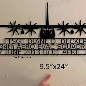 C-130 Hercules - 8-Blade Prop, 34th Aero Evac - Personalized Aircraft Wall Art