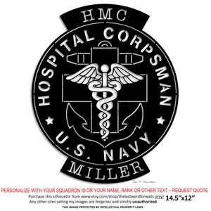 Hospital Corpsman U.S. Navy Insignia - Personalized